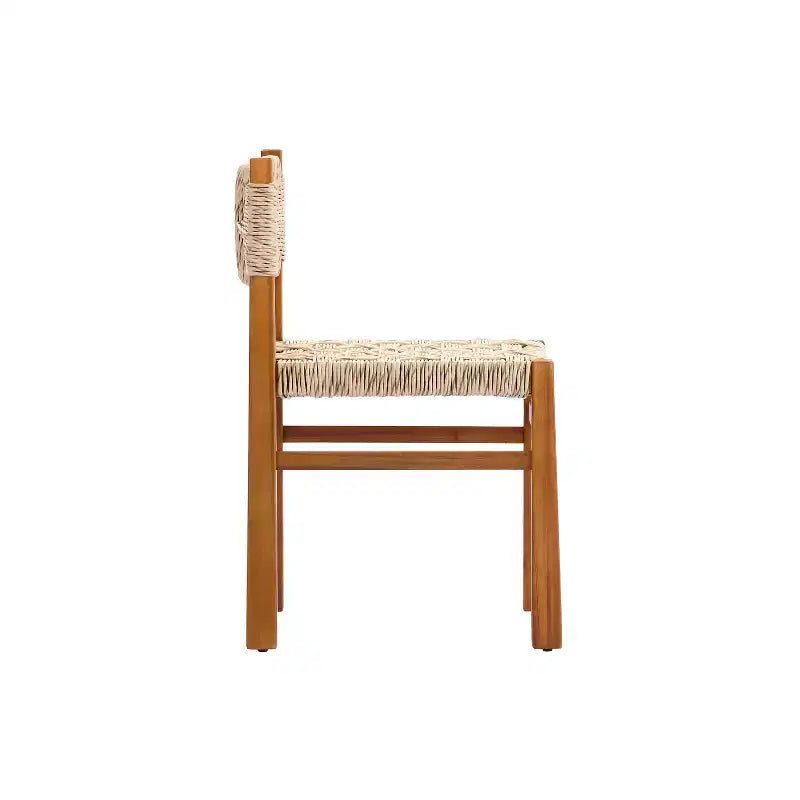 Christopher Knight Home Roya Set da Pranzo da Esterno Moderno da 7 Pezzi in Acacia con Rattan e Design a Doghe
