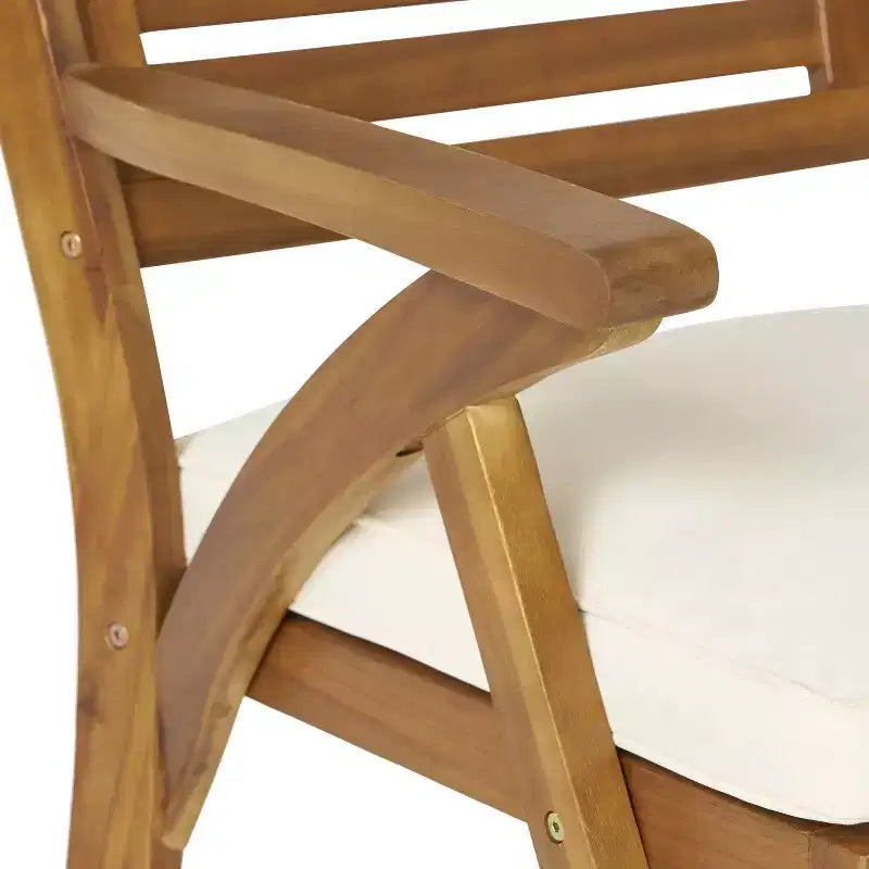 Christopher Knight Home Morgan Set da pranzo da 7 pezzi in legno di acacia rustico per esterni con cuscini