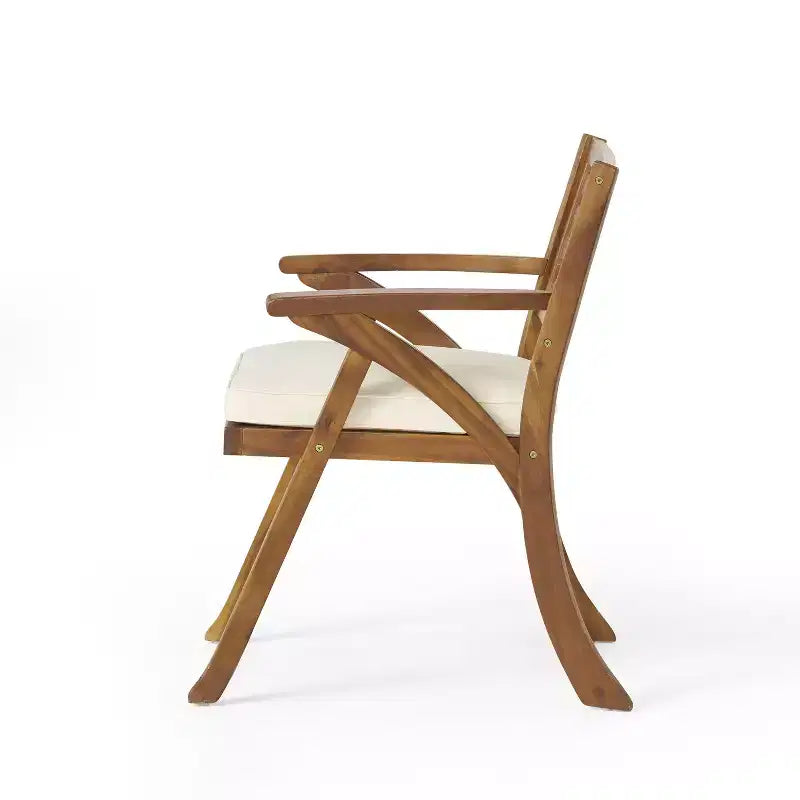 Christopher Knight Home Morgan Set da pranzo da 7 pezzi in legno di acacia rustico per esterni con cuscini