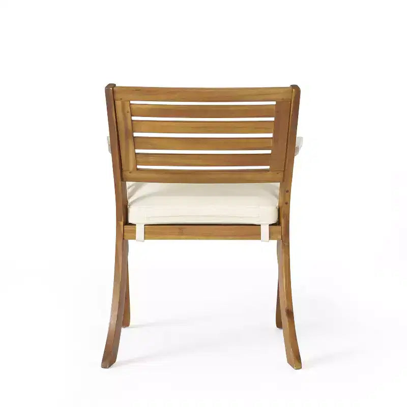 Christopher Knight Home Morgan Set da pranzo da 7 pezzi in legno di acacia rustico per esterni con cuscini