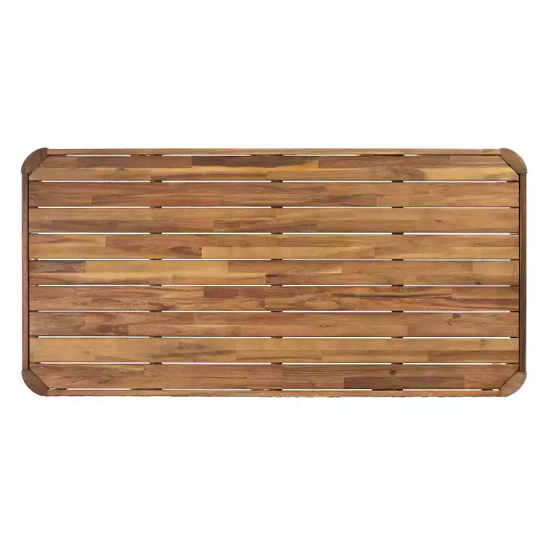 Christopher Knight Home Morgan Set da pranzo da 7 pezzi in legno di acacia rustico per esterni con cuscini