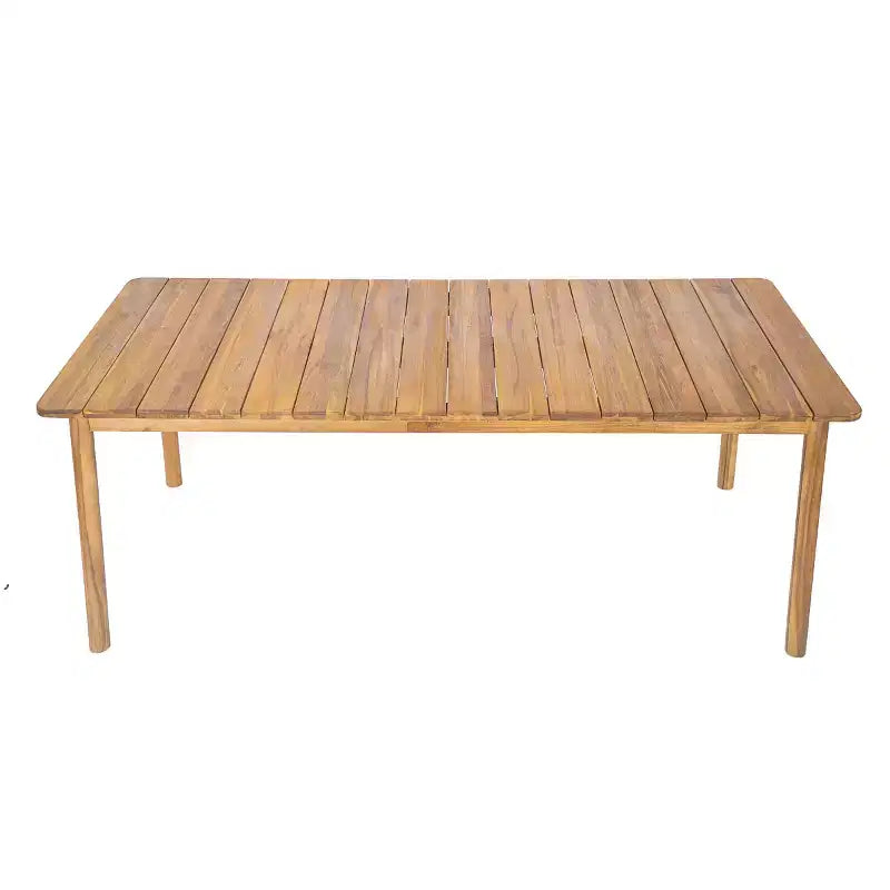 Tavolo da pranzo da esterno in legno di acacia, 79 cm, rettangolare, resistente alle intemperie, per cortile, balcone o giardino - Panipeachy