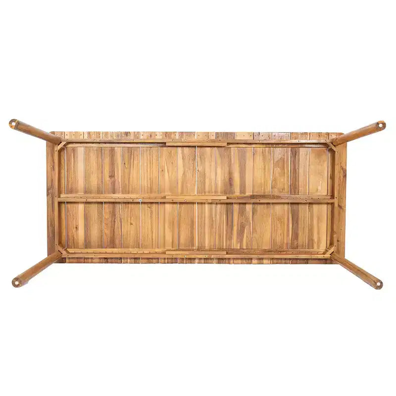 Tavolo da pranzo da esterno in legno di acacia, 79 cm, rettangolare, resistente alle intemperie, per cortile, balcone o giardino - Panipeachy