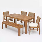Christopher Knight Home Zayne Set da Pranzo da Esterno a 6 Pezzi in Legno di Acacia Rustico e Vimini con Cuscini