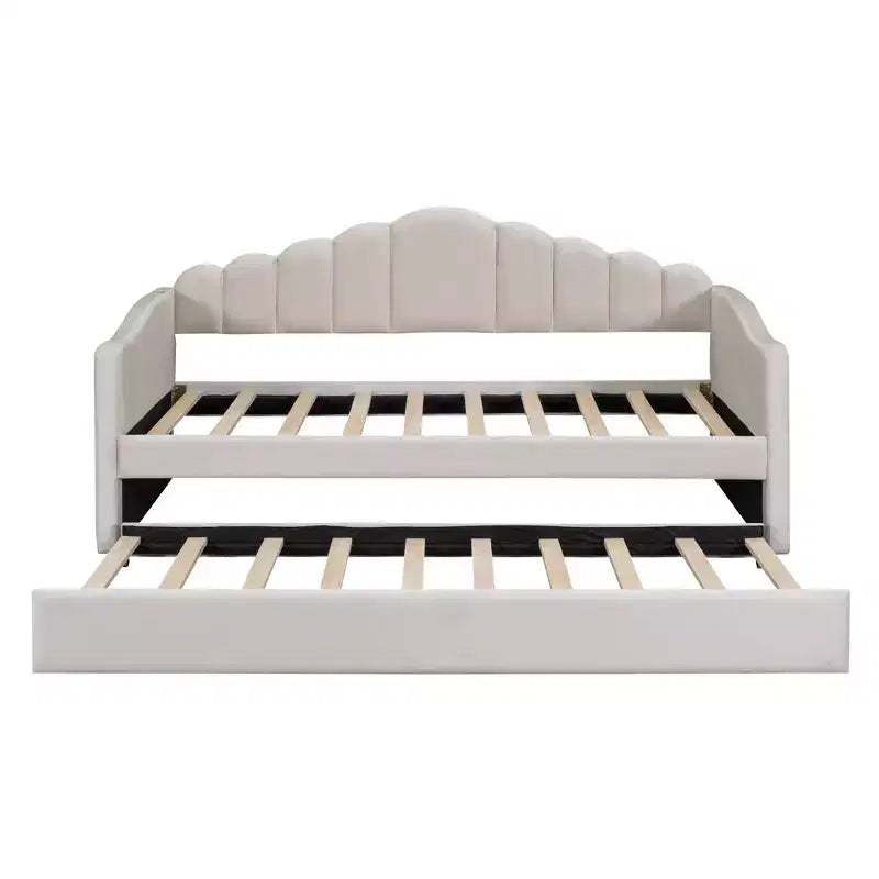 Luxystar - Divano letto singolo in velluto imbottito con letto estraibile e porte di ricarica