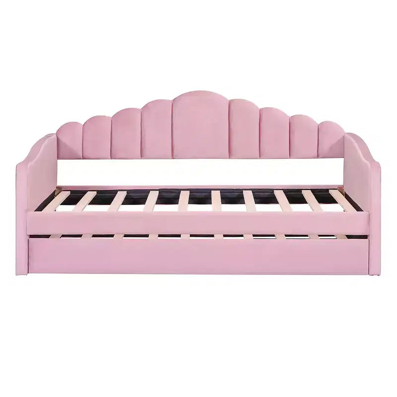 Luxystar - Divano letto singolo in velluto imbottito con letto estraibile e porte di ricarica