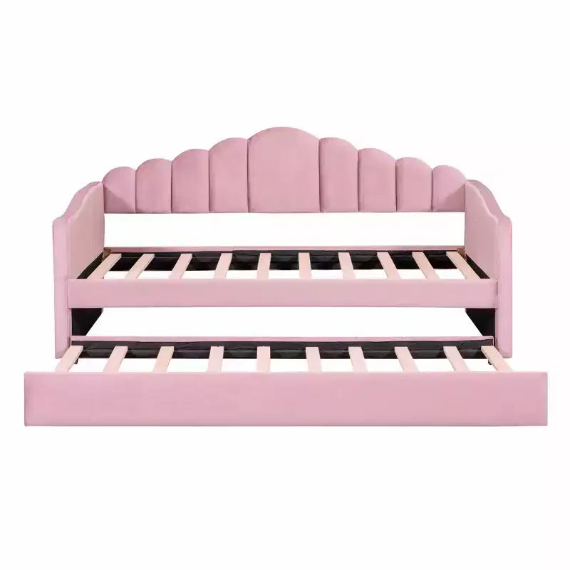 Luxystar - Divano letto singolo in velluto imbottito con letto estraibile e porte di ricarica
