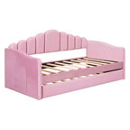 Luxystar - Divano letto singolo in velluto imbottito con letto estraibile e porte di ricarica