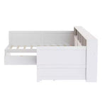 Divano Letto a L Moderno Luxystar di Dimensioni Doppie con Mensole e 3 Cassetti