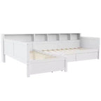 Divano Letto a L Moderno Luxystar di Dimensioni Doppie con Mensole e 3 Cassetti