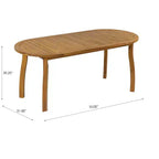Christopher Knight Home Crunhi - Set da pranzo moderno da 7 pezzi per patio, in acacia, con tavolo a doghe e schienale in vimini