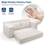 Divano letto convertibile 2 in 1 da 75 pollici, divano letto senza struttura con 2 cuscini, divano a scomparsa pieghevole, divano letto a due posti, futon
