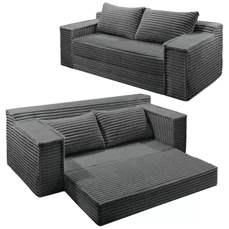 Divano letto convertibile 2 in 1 da 75 pollici, divano letto senza struttura con 2 cuscini, divano a scomparsa pieghevole, divano letto a due posti, futon