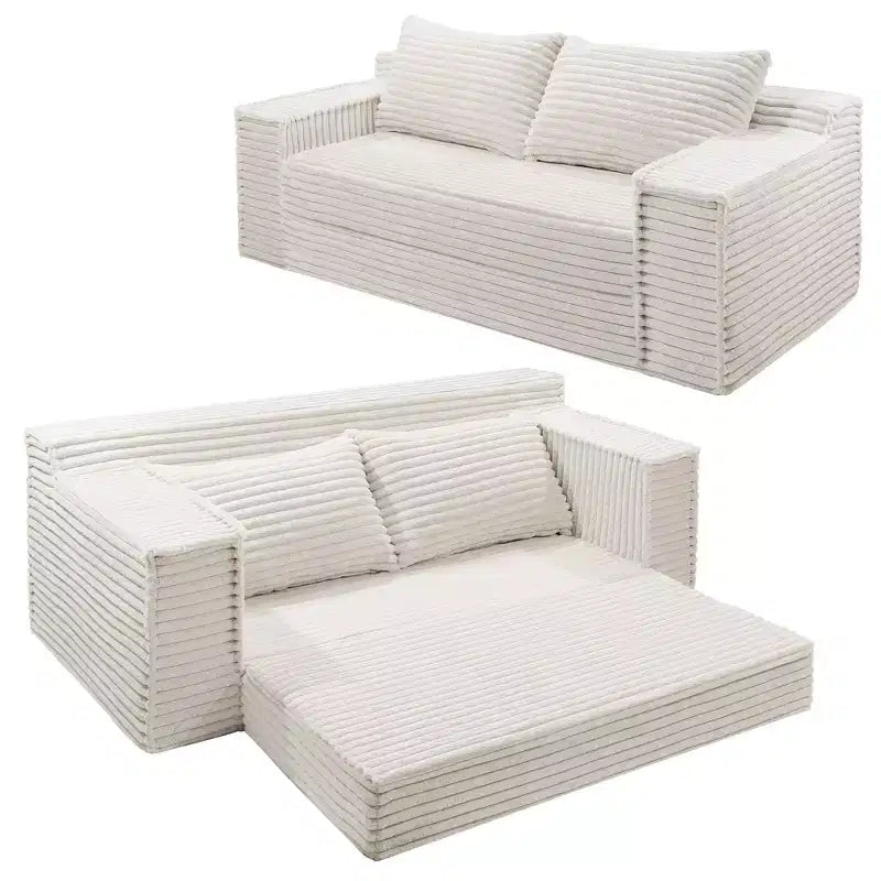 Divano letto convertibile 2 in 1 da 75 pollici, divano letto senza struttura con 2 cuscini, divano a scomparsa pieghevole, divano letto a due posti, futon