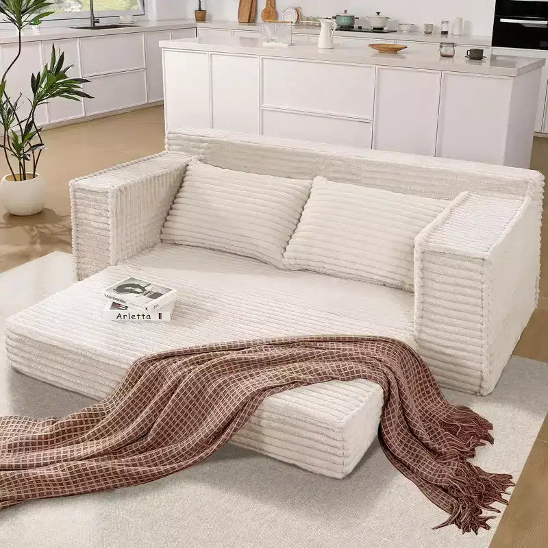 Divano letto convertibile 2 in 1 da 75 pollici, divano letto senza struttura con 2 cuscini, divano a scomparsa pieghevole, divano letto a due posti, futon