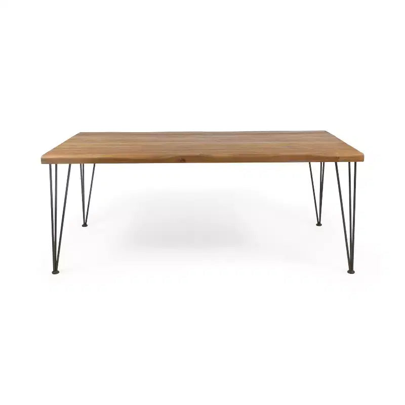 Set da pranzo da esterni Yeye Rustic 7 pezzi in legno di acacia con cuscini Christopher Knight Home