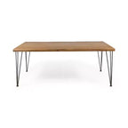 Set da pranzo da esterni Yeye Rustic 7 pezzi in legno di acacia con cuscini Christopher Knight Home