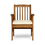 Set da pranzo da esterni Yeye Rustic 7 pezzi in legno di acacia con cuscini Christopher Knight Home