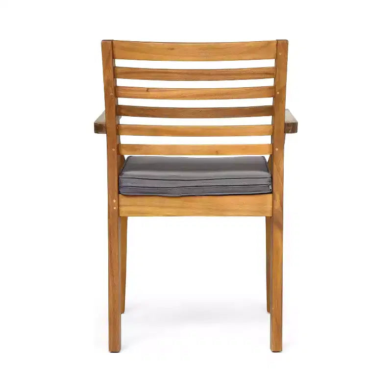 Christopher Knight Home Emerson, set da pranzo rustico da 7 pezzi da esterno in legno di acacia con cuscini