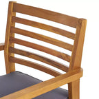 Christopher Knight Home Emerson, set da pranzo rustico da 7 pezzi da esterno in legno di acacia con cuscini