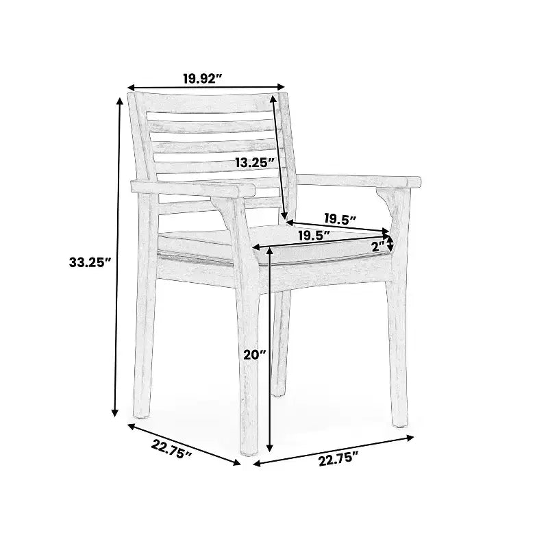 Christopher Knight Home Emerson, set da pranzo rustico da 7 pezzi da esterno in legno di acacia con cuscini