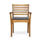 Christopher Knight Home Emerson, set da pranzo rustico da 7 pezzi da esterno in legno di acacia con cuscini