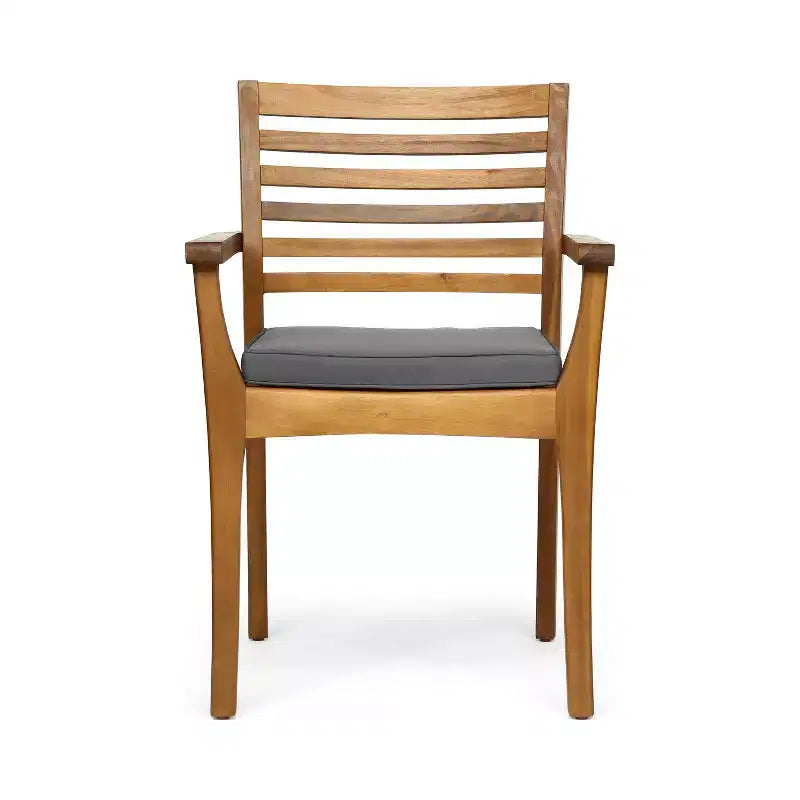 Christopher Knight Home Emerson, set da pranzo rustico da 7 pezzi da esterno in legno di acacia con cuscini