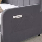 Divano letto singolo con letto estraibile, in velluto con porte USB e tasche laterali per soggiorno, camera da letto, camera degli ospiti - ModernLuxe