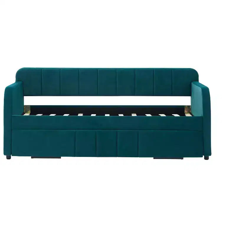 Divano letto singolo con letto estraibile, in velluto con porte USB e tasche laterali per soggiorno, camera da letto, camera degli ospiti - ModernLuxe