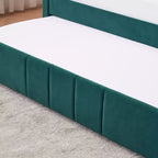 Divano letto singolo con letto estraibile, in velluto con porte USB e tasche laterali per soggiorno, camera da letto, camera degli ospiti - ModernLuxe