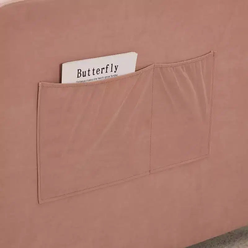 Divano letto singolo con letto estraibile, in velluto con porte USB e tasche laterali per soggiorno, camera da letto, camera degli ospiti - ModernLuxe