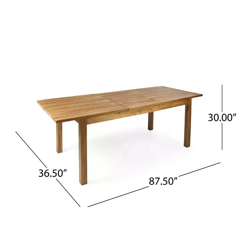 Christopher Knight Home Andiez Set da Pranzo da Esterno Moderno da 7 Pezzi in Acacia con Tavolo Espandibile a Doghe e Design in Corda