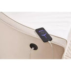 Letto singolo con rotelle, Divano letto in velluto con porta USB, Tasche laterali, Schienale capitonné per camera da letto, soggiorno - ModernLuxe