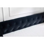 Letto singolo con rotelle, Divano letto in velluto con porta USB, Tasche laterali, Schienale capitonné per camera da letto, soggiorno - ModernLuxe