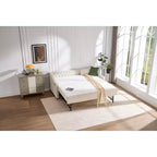 Letto singolo con rotelle, Divano letto in velluto con porta USB, Tasche laterali, Schienale capitonné per camera da letto, soggiorno - ModernLuxe