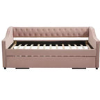 Letto singolo con rotelle, Divano letto in velluto con porta USB, Tasche laterali, Schienale capitonné per camera da letto, soggiorno - ModernLuxe