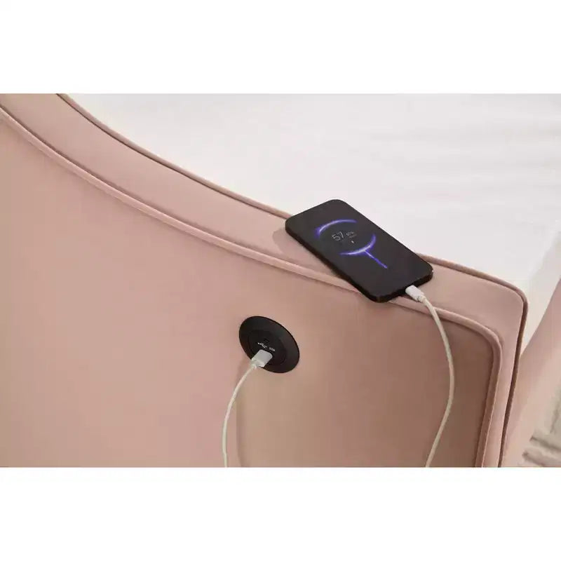 Letto singolo con rotelle, Divano letto in velluto con porta USB, Tasche laterali, Schienale capitonné per camera da letto, soggiorno - ModernLuxe