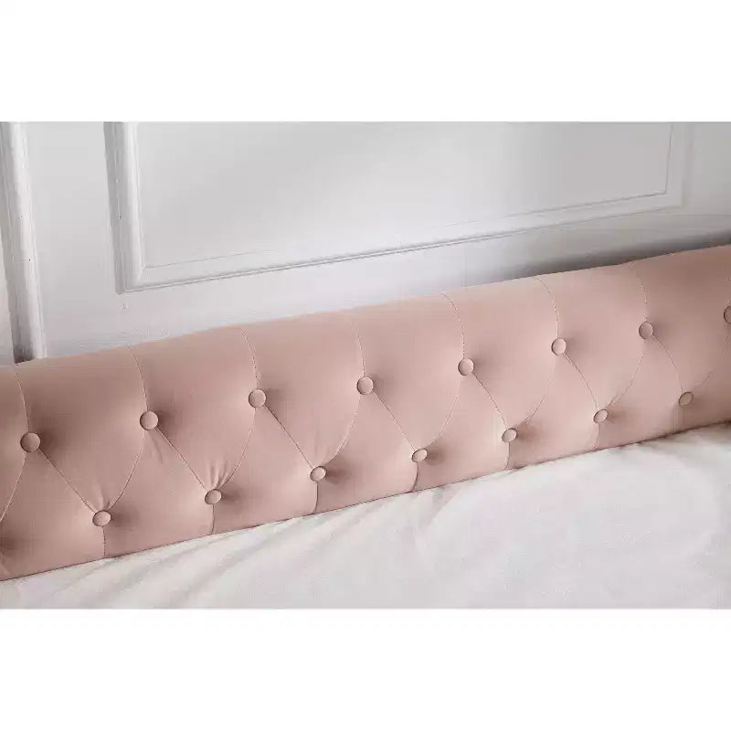 Letto singolo con rotelle, Divano letto in velluto con porta USB, Tasche laterali, Schienale capitonné per camera da letto, soggiorno - ModernLuxe