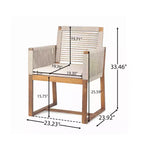 Christopher Knight Home Cristi Set da pranzo moderno per patio da 7 pezzi in acacia con tavolo a doghe, gambe in ferro e design in corda