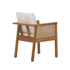 Christopher Knight Home William set da 7 pezzi, sedie da pranzo in legno di acacia rustico e rattan con tavolo a doghe per esterni