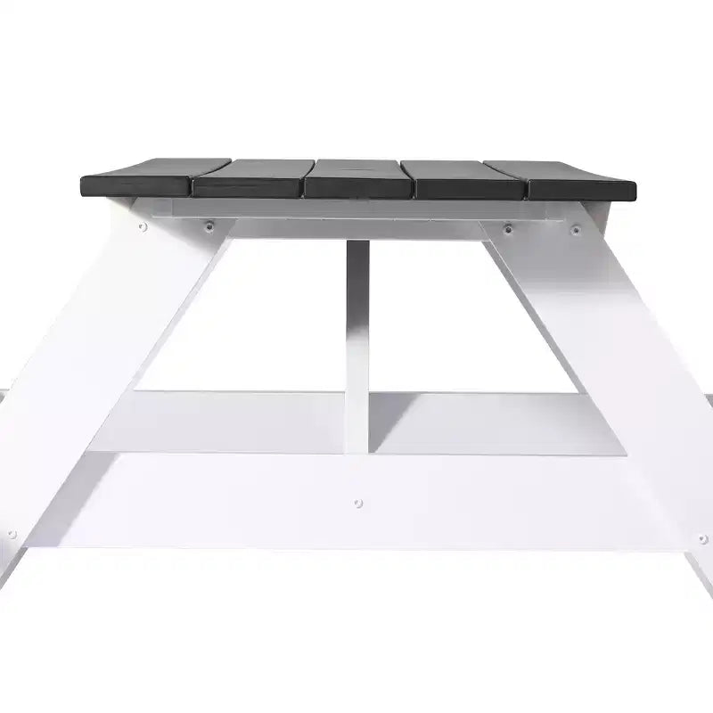WestinTrends Tavolo da Picnic e Panca da Esterno in Plastica HDPE 70 con Foro per Ombrellone, Grigio