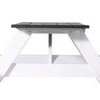 WestinTrends Tavolo da Picnic e Panca da Esterno in Plastica HDPE 70 con Foro per Ombrellone, Grigio