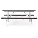 WestinTrends Tavolo da Picnic e Panca da Esterno in Plastica HDPE 70 con Foro per Ombrellone, Grigio