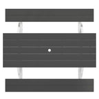 WestinTrends Tavolo da Picnic e Panca da Esterno in Plastica HDPE 70 con Foro per Ombrellone, Grigio