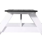 WestinTrends Tavolo da Picnic Esterno 70 HDPE con Panchina e Foro per Ombrellone, Nero