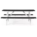 WestinTrends Tavolo da Picnic Esterno 70 HDPE con Panchina e Foro per Ombrellone, Nero