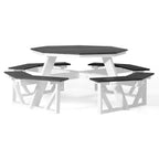 WestinTrends Greenville Outdoor 48 HDPE 8-Person Patio Octagon Picnic Table, Gray