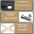 WestinTrends Greenville Tavolo da Picnic Ottagonale da Esterno 48 in HDPE per 8 Persone, Grigio