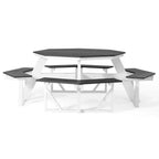 WestinTrends Greenville Tavolo da Picnic Ottagonale da Esterno 48 in HDPE per 8 Persone, Grigio