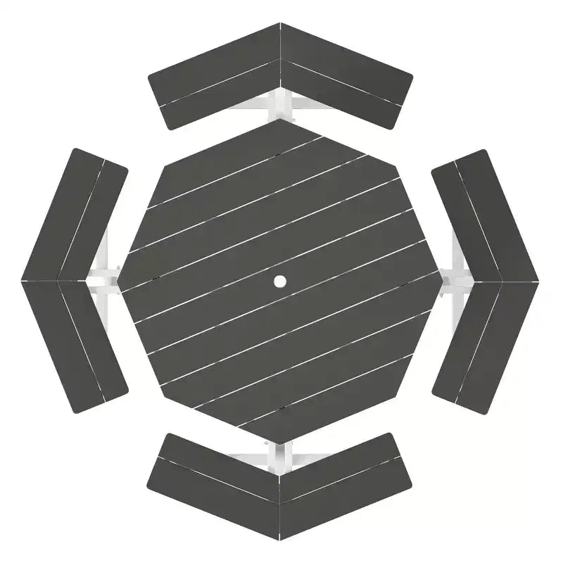 WestinTrends Greenville Tavolo da Picnic Ottagonale da Esterno 48 in HDPE per 8 Persone, Grigio